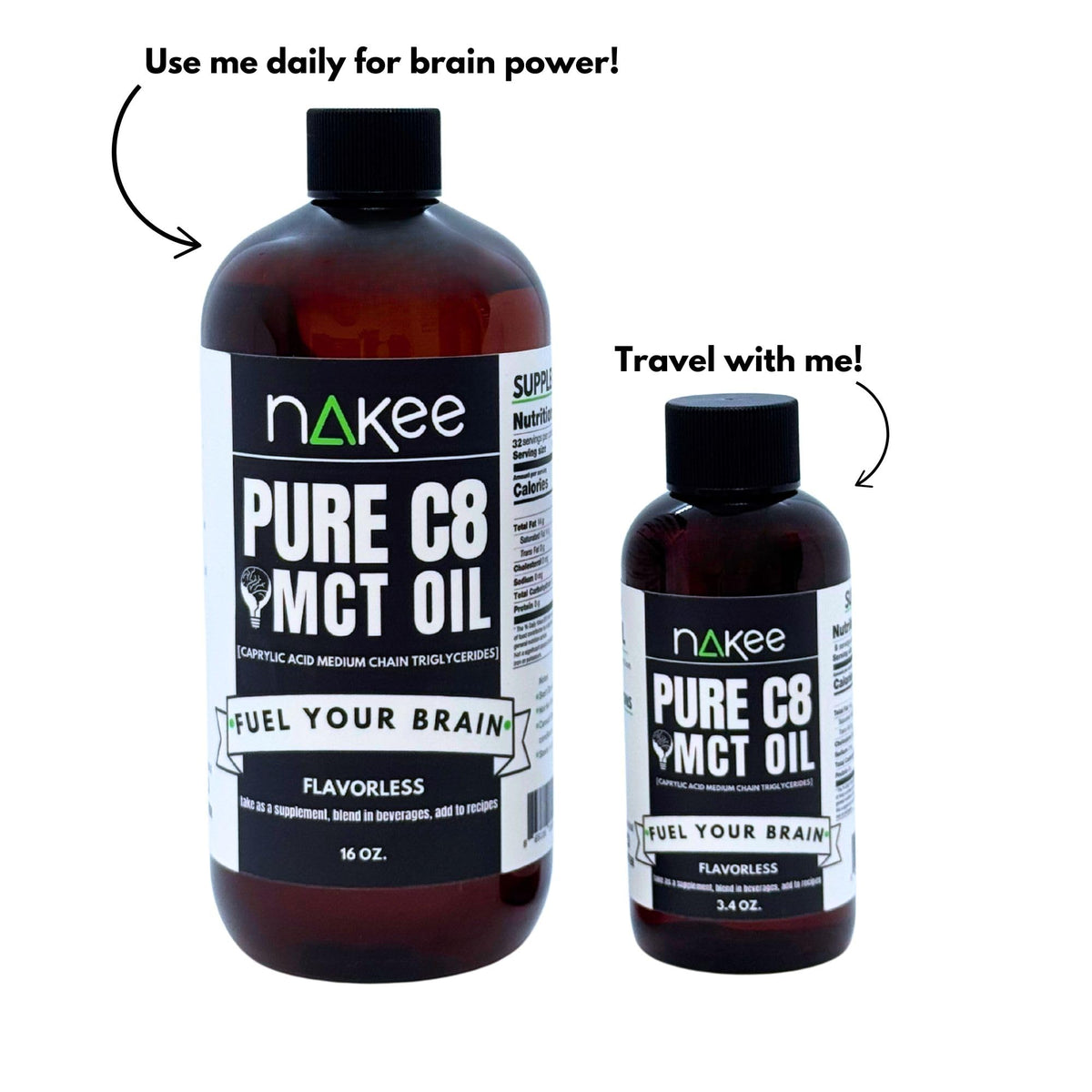 Nakee Butter C8 MCT Oil 3.4 oz.