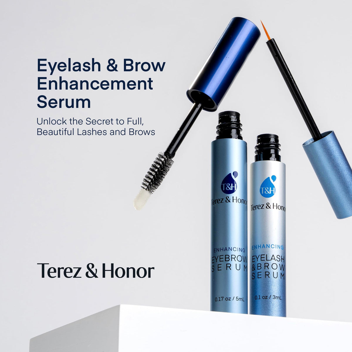 Natural Eyelash & Eyebrow Serum Set [3mL + 5mL] – Complete Growth Booster for Longer, Thicker Lashes & Fuller Brows | Gentle & Professional Formula
