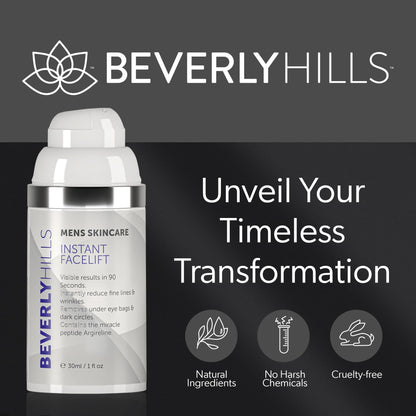 Beverly Hills Men's Instant Facelift & Eye Serum – Dark Circles, Puffy Eyes & Wrinkle Treatment
