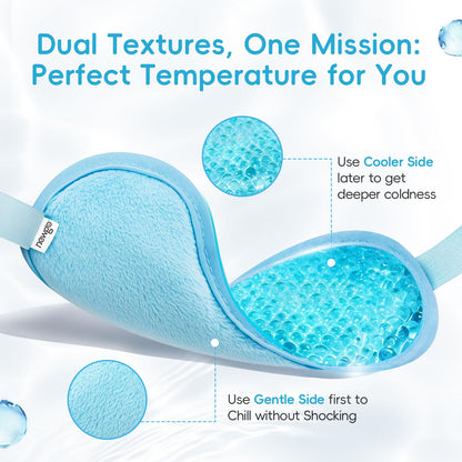 NEWGO Cooling Eye Mask – Cold Ice Pack for Puffy Eyes, Dark Circles, Headache & Stress Relief (Blue)