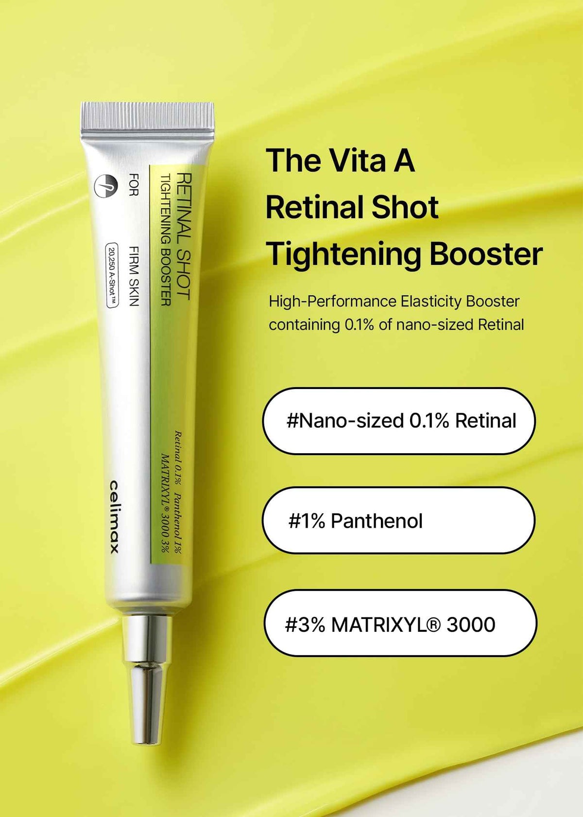celimax The Vita A Retinal Shot Tightening Booster (Duo Set 15mlx2) | 0.1% Retinal, 3% Matryxyl, High-Strength Retinoid for Anti-Aging, Pore Minimizer