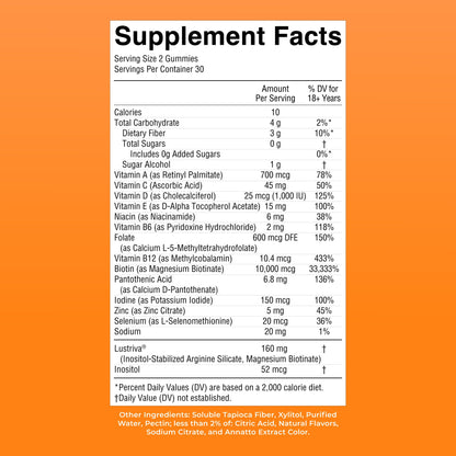 MaryRuth's Multivitamin + Hair Growth Gummies - with Lustriva - Biotin 10000mcg - B Vitamins - Formulated for Thicker Hair, Wrinkles, Fine Lines, Skin Care - Ages 18+ - 30 Servings