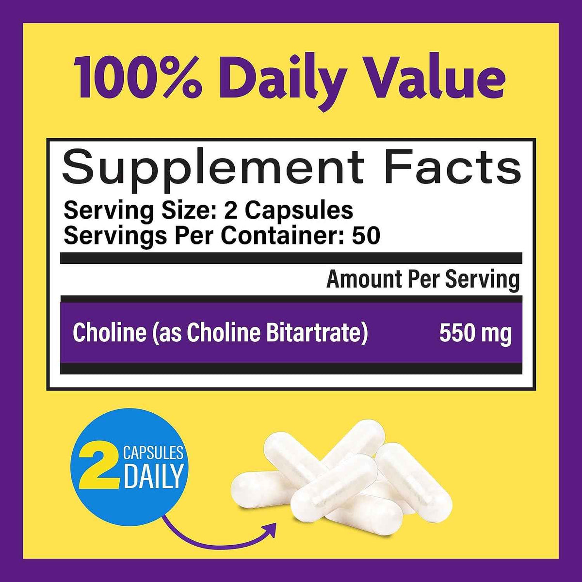 InnovixLabs Choline & Triple Omega-3 Bundle Choline Bitartrate 550mg (100 Capsules) Triple Strength Omega (200 Softgels). Supports Memory, Mood, Brain Health & Boost Cognitive.*