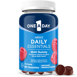 One A Day Men’s Daily Essentials Multivitamin Gummies, Multivitamin for Men, Bone Health, Zinc, Raspberry Natural Flavor, 120 Gummies