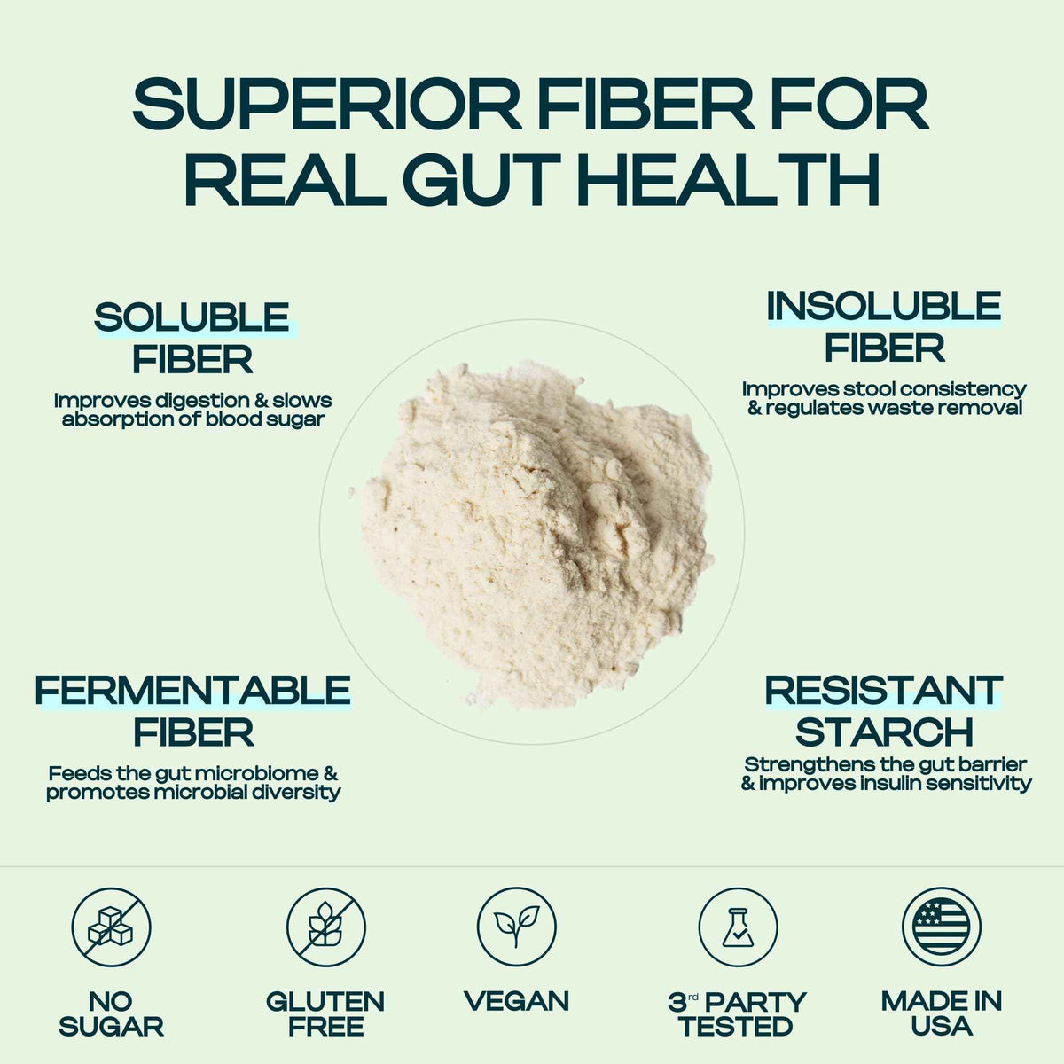 Prebiotic Fiber Supplement for Women & Men - 6g Prebiotic Fiber Powder - Daily Blend for Gut Health, Bloating, Regular Digestion & Energy - Soluble & Insoluble