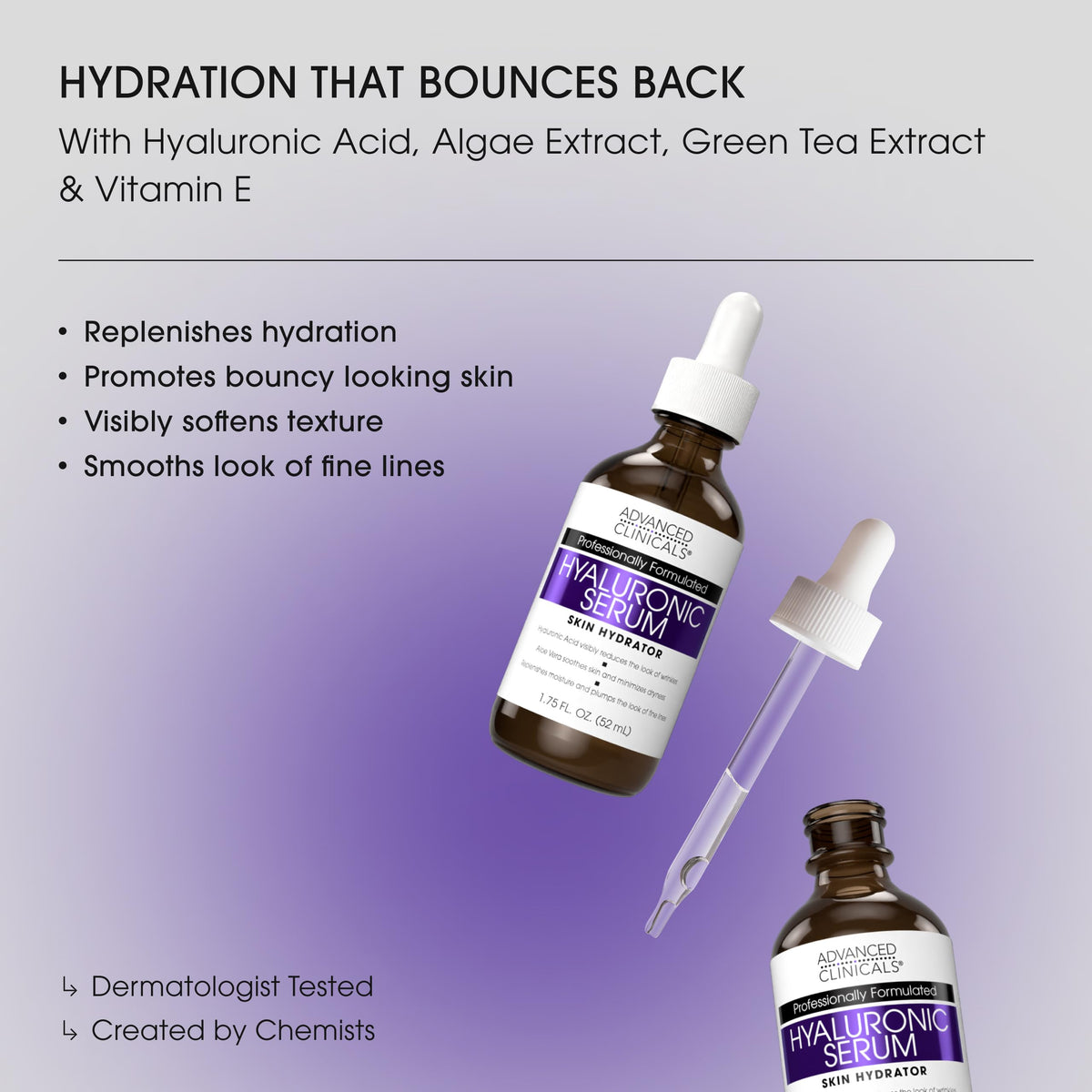 Advanced Clinicals Hyaluronic Acid Serum – Ultra-Hydrating Duo (52ml x 2)