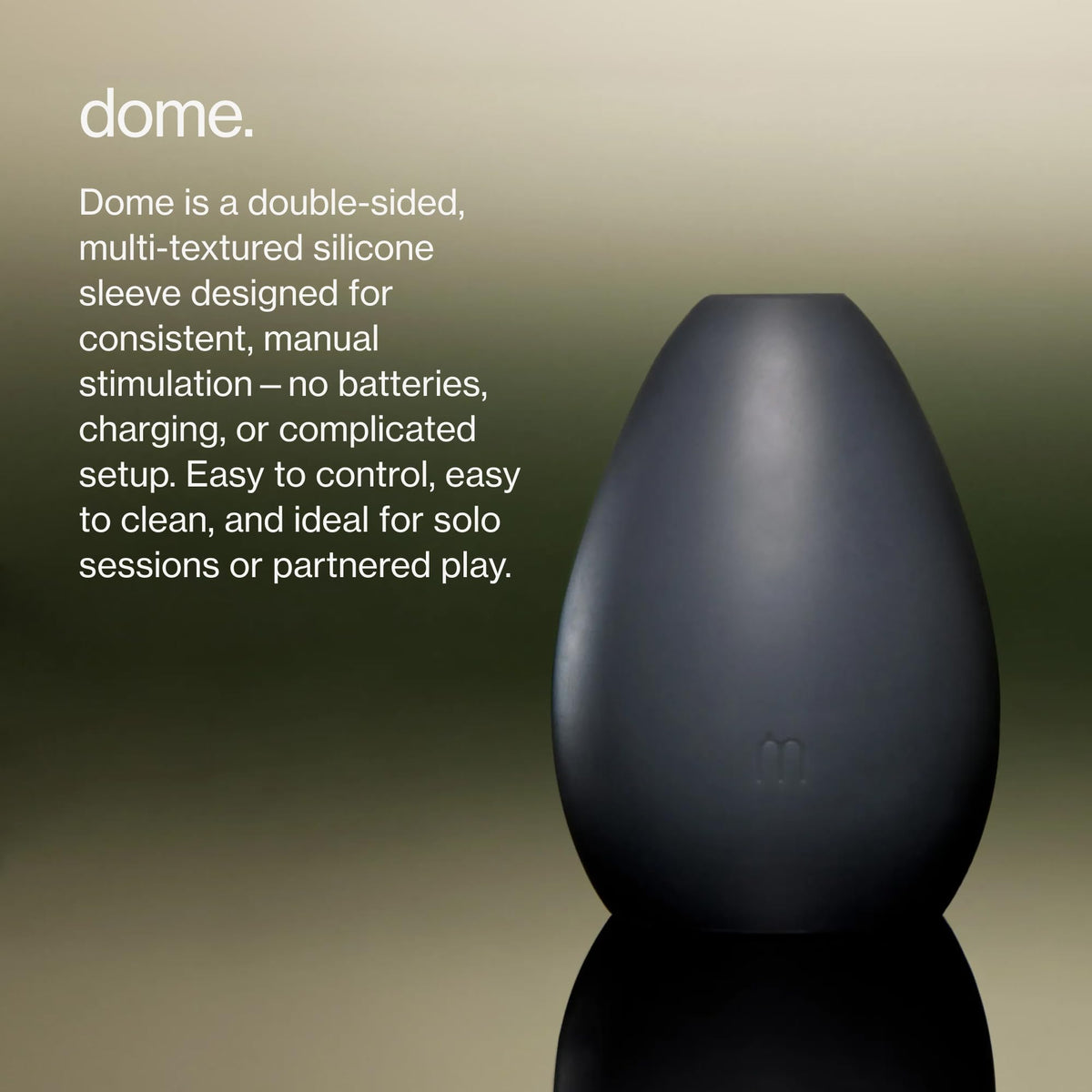 Maude Dome - Double-Sided Masturbator + Silicone Stroker with Multi-Textured Interior - Body-Safe Durable Penis Sleeve for Enhanced Solo or Partner Play - Discreet & Non-Vibrating (Charcoal)