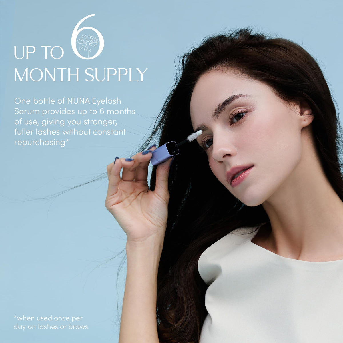 NUNA Eyelash & Eyebrow Growth Support Serum - 6-Month Supply (6ml)