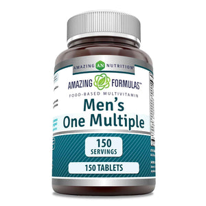 Amazing Formulas Men's One Multivitamin Supplement - Food Based - 150 Tablets - Perfect Blend of Vitamins, Minerals & Probiotics - Non-GMO - Gluten-Free - Made in USA