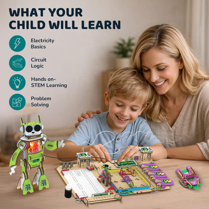 Smartivity Electro Play Lab for Kids | 8+ Circuit Experiments + Build Electric Robot Volt-E with Light & Sound | DIY Electricity STEM Kit | Birthday Gift Boys & Girls 8 9 10 11 12 13 14