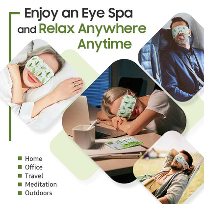BeHoomi Self Heating Steam Eye Mask – Green Tea Scented Warm Compress Heated Eye Mask for Sleep, Spa & Relaxation (20 Pack)
