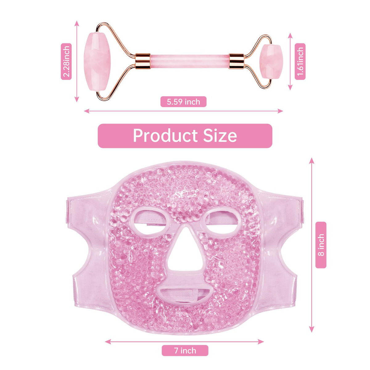 ZNÖCUETÖD 3-in-1 Face Sculpting Set – Ice Roller, Jade Roller & Cooling Gel Eye Mask Gift Set | For Puffiness, Wrinkles & Lifting