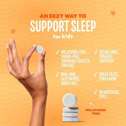 Sleepeez by EEZ Co. Sugar-Free Chewable Tablets for Kids, Orange, 30ct