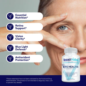 Research Verified Eye Health - Nourish and Protect Eyes and Vision, Support Healthy Retina, Improve Blood Supply to Eyes - Vitamins A, B, C, and E - 360 Capsules - 6 Month Supply - Made in The USA Research VerifiedBuy Supplements Australia
