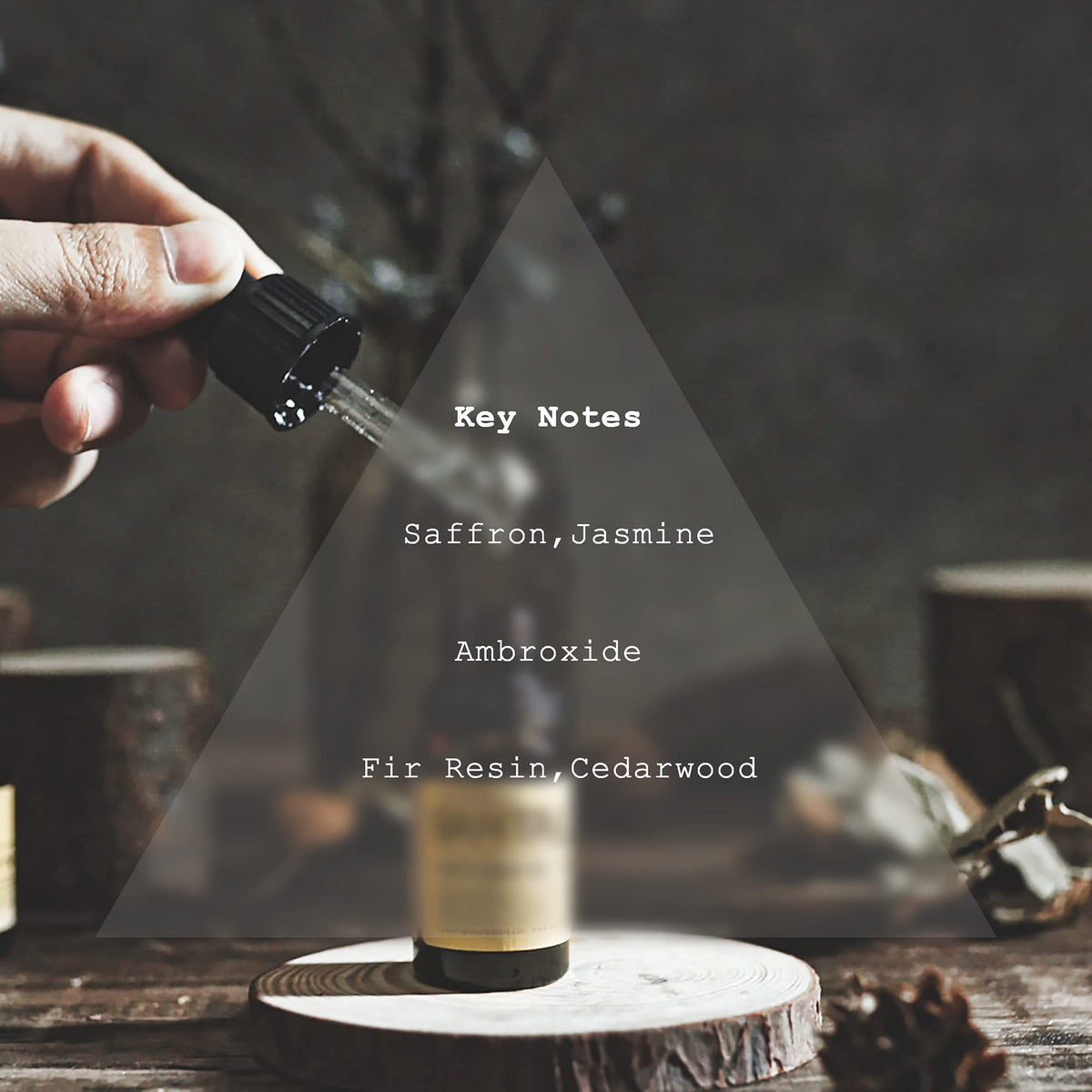 Rouge Diffuser Oil, Ambroxan Molecule-Based Scent, Saffron, Jasmine, Cedarwood Essential Oils Blend