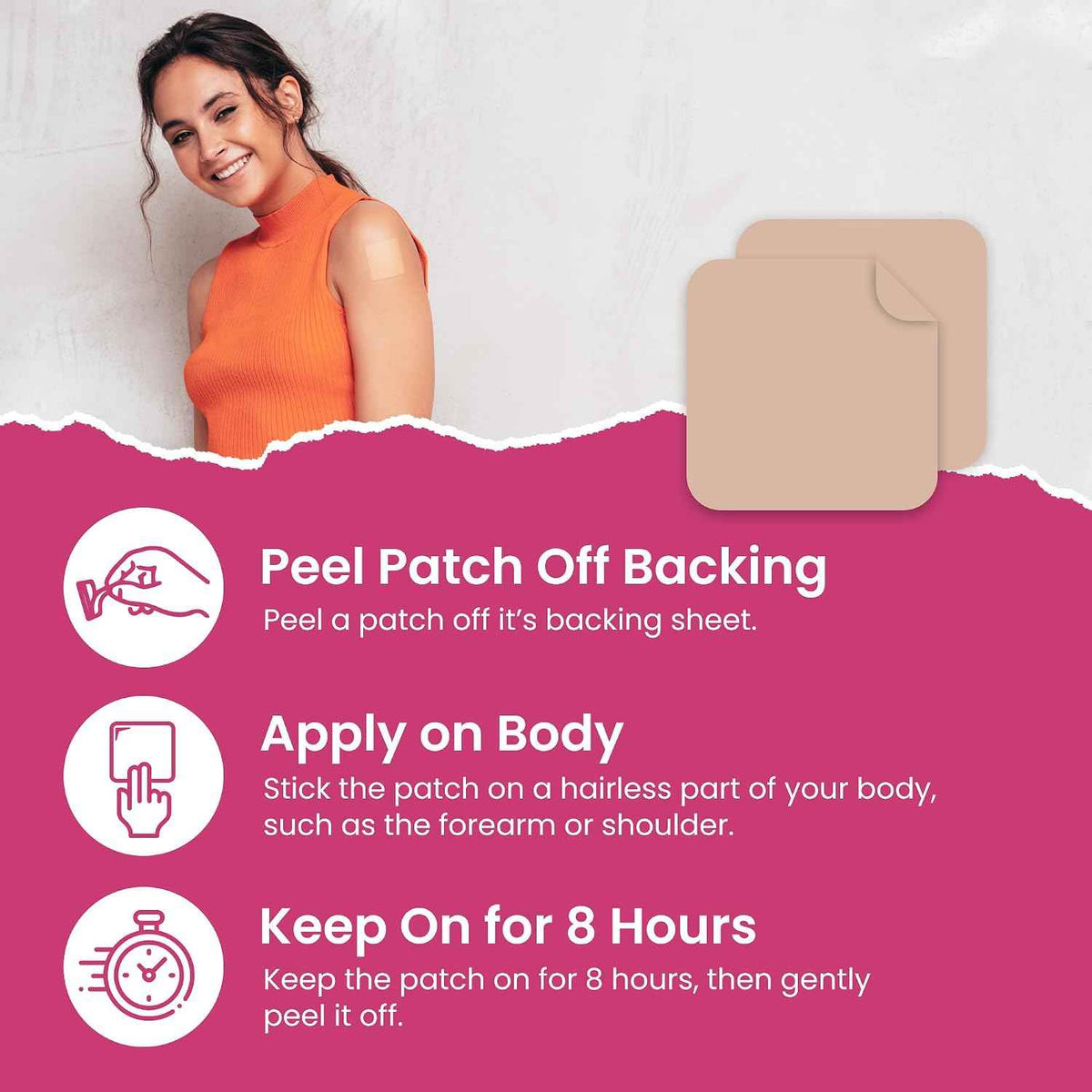 Garcinia Cambogia Patches (Pack of 60) - 100% Natural Patch for Women - For Women and Men, With B12 & Potassium, Energy, Focus & Body Support, Enhanced Formula