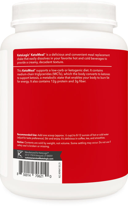 KetoLogic Keto Meal Replacement Shake Powder (Vanilla) 20 Servings