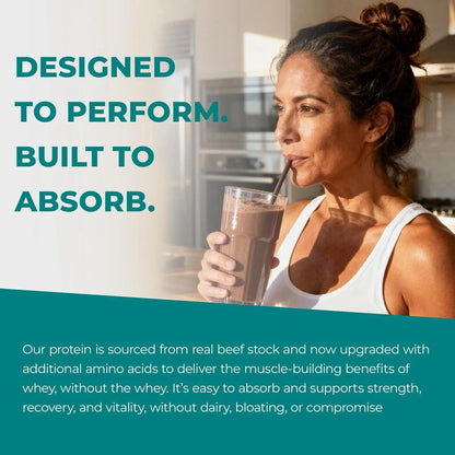 Reignite Wellness by JJ Virgin - Chocolate Bone Broth All-in-One Shake - Gluten Free + Dairy Free Protein Powder - Contains 20G of Beef Protein with Vitamins, Minerals, Amino Acids - 30 Servings