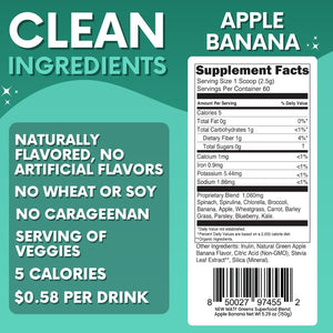 Green Superfood Powder for Digestion & Gut Health - Keto Friendly Superfood Greens Blend Powder for Immune Support - Powdered Greens Supplement for Immune Boost - Apple Banana Flavor My Adventure to FitBuy Supplements Australia