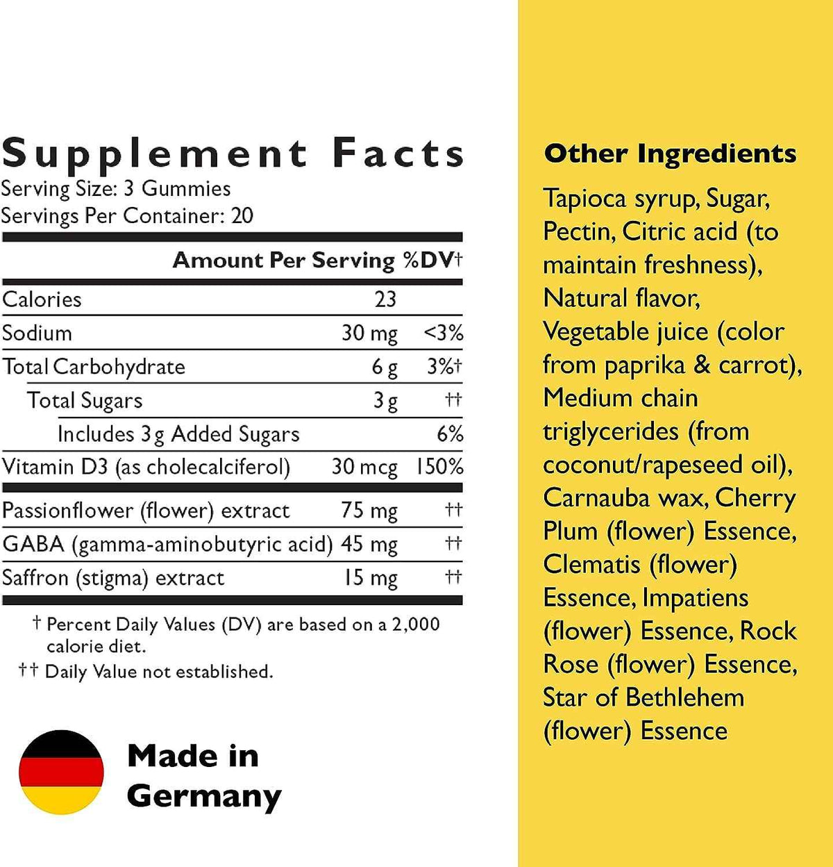 RESCUE Bach Plus Mood & Stress Support Gummies, Daytime Dietary Supplement with Passionflower, GABA, Saffron & Vitamin D, Natural Orange Flavor, Vegan & Gluten-Free, 3 Pack, 180 Count Total
