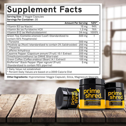 PrimeShred Fat Burner for Men, 90 Caps