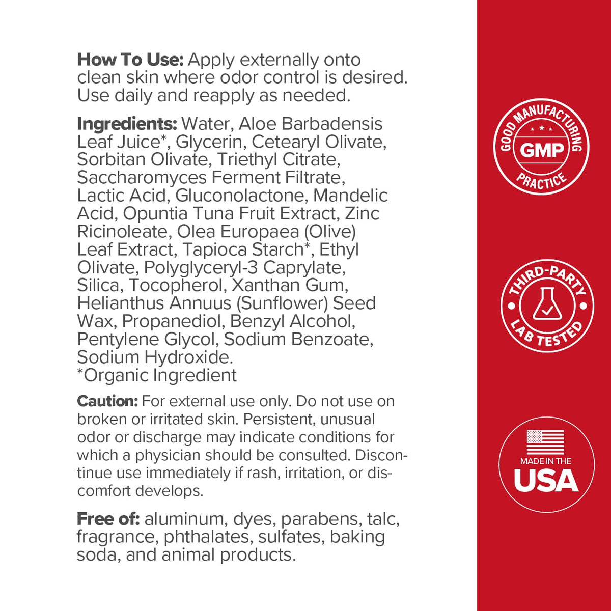 URO Intimate Deodorant - Aluminum Free, Odor & Chafing Control - 3 Oz