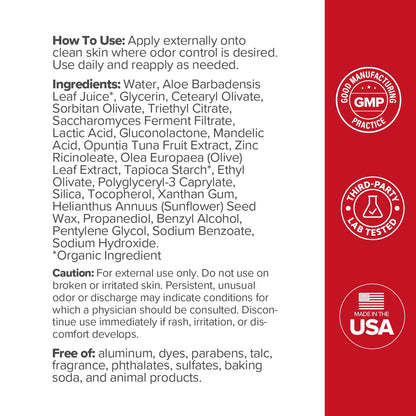 URO Intimate Deodorant - Aluminum Free, Odor & Chafing Control - 3 Oz