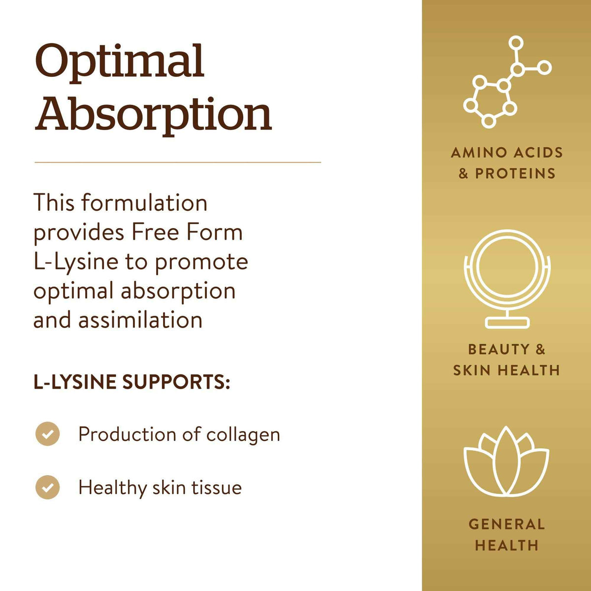 Solgar L-Lysine 1000 mg, 250 Tablets - Enhanced Absorption and Assimilation - Promotes Integrity of Skin and Lips - Collagen Support - Amino Acids