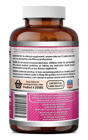 Amazing Formulas Women's One Multivitamin | Food Based | 150 Tablets, 5 Month Supply | Complete Blend of 40 Vitamins, Minerals & Probiotics Supplements | Non-GMO | Gluten-Free | Made in USA Amazing Nutrition buy supplements Au
