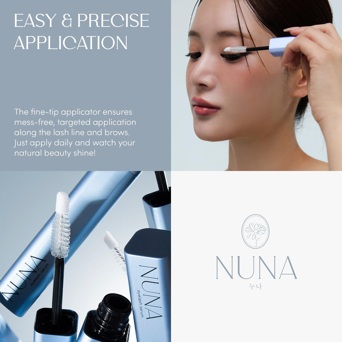 NUNA Eyelash & Eyebrow Growth Support Serum - 6-Month Supply (6ml)