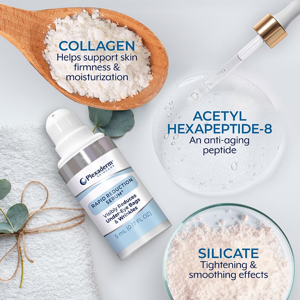 Plexaderm Rapid Reduction Eye Serum - Instant Results for Under-Eye Bags, Wrinkles & Dark Circles (Pump)