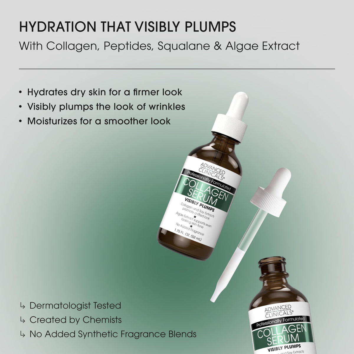 Advanced Clinicals Collagen & Hyaluronic Acid Duo – Fragrance-Free (52ml x 2)