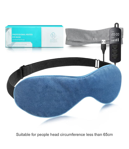 Aroma Season Heated Eye Mask – Warm Flaxseed Eye Compress for Dry Eyes, MGD & Blepharitis Relief (Blue)