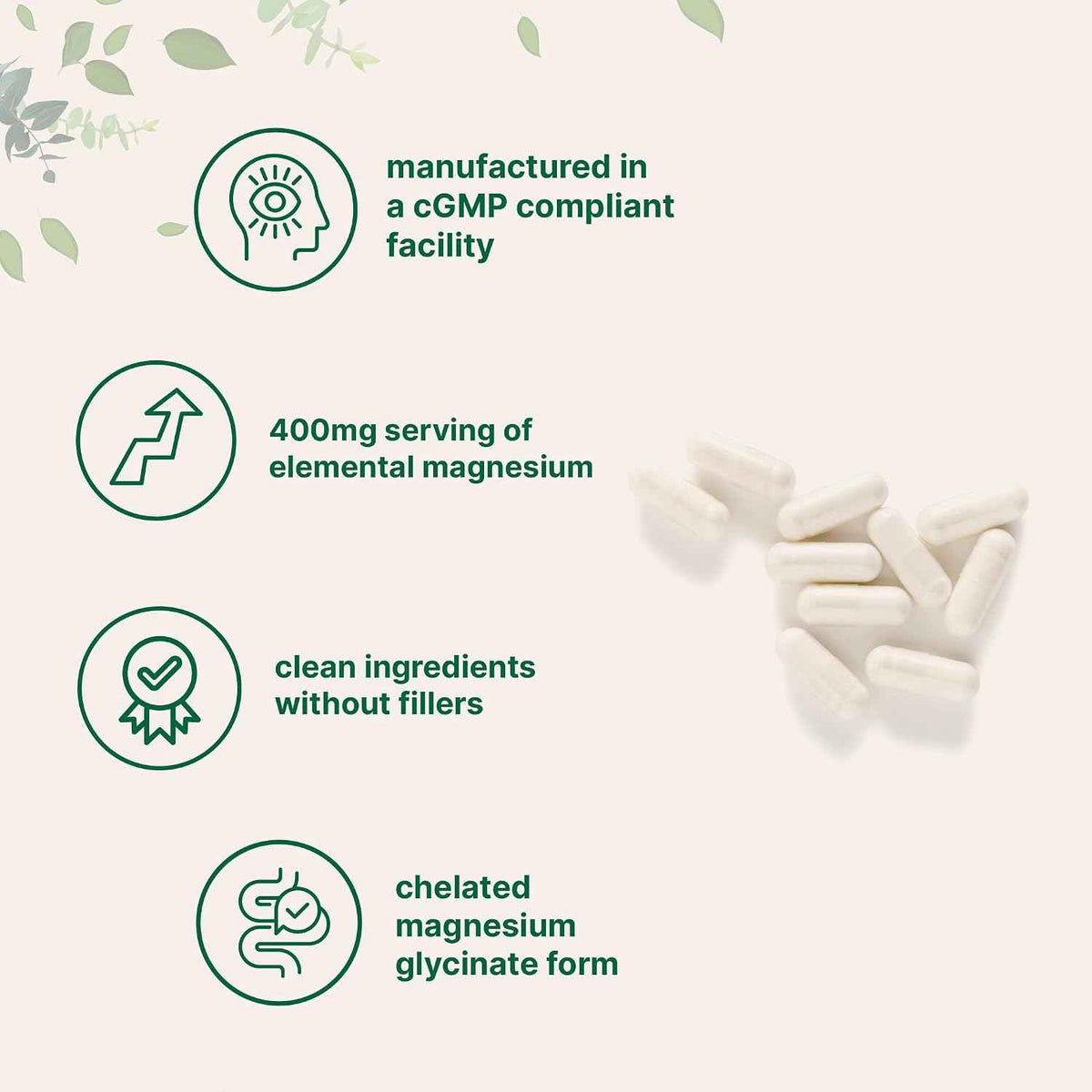Micro Ingredients Pure Magnesium Glycinate 400mg Per Serving, 240 Capsules - Chelated Mineral Supplements with Elemental Form - Non-GMO, Filler Free