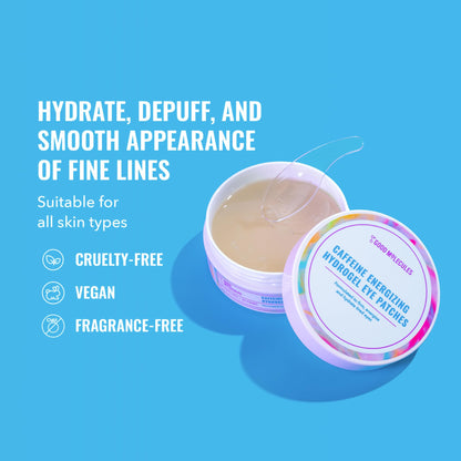 Good Molecules Caffeine Energizing Hydrogel Eye Patches – Hyaluronic Acid Eye Masks for Puffiness & Dark Circles (30 Pairs)