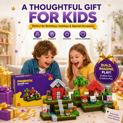 Magnetic Building Blocks 200PCS, 0.8in Stacking Cubes STEM Toy Kids Ages 3+