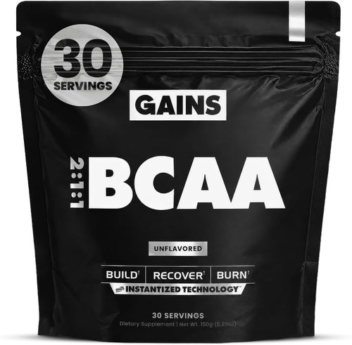 Gains in Bulk BCAA Powder, Amino Acids, Unflavored, 30 Servings