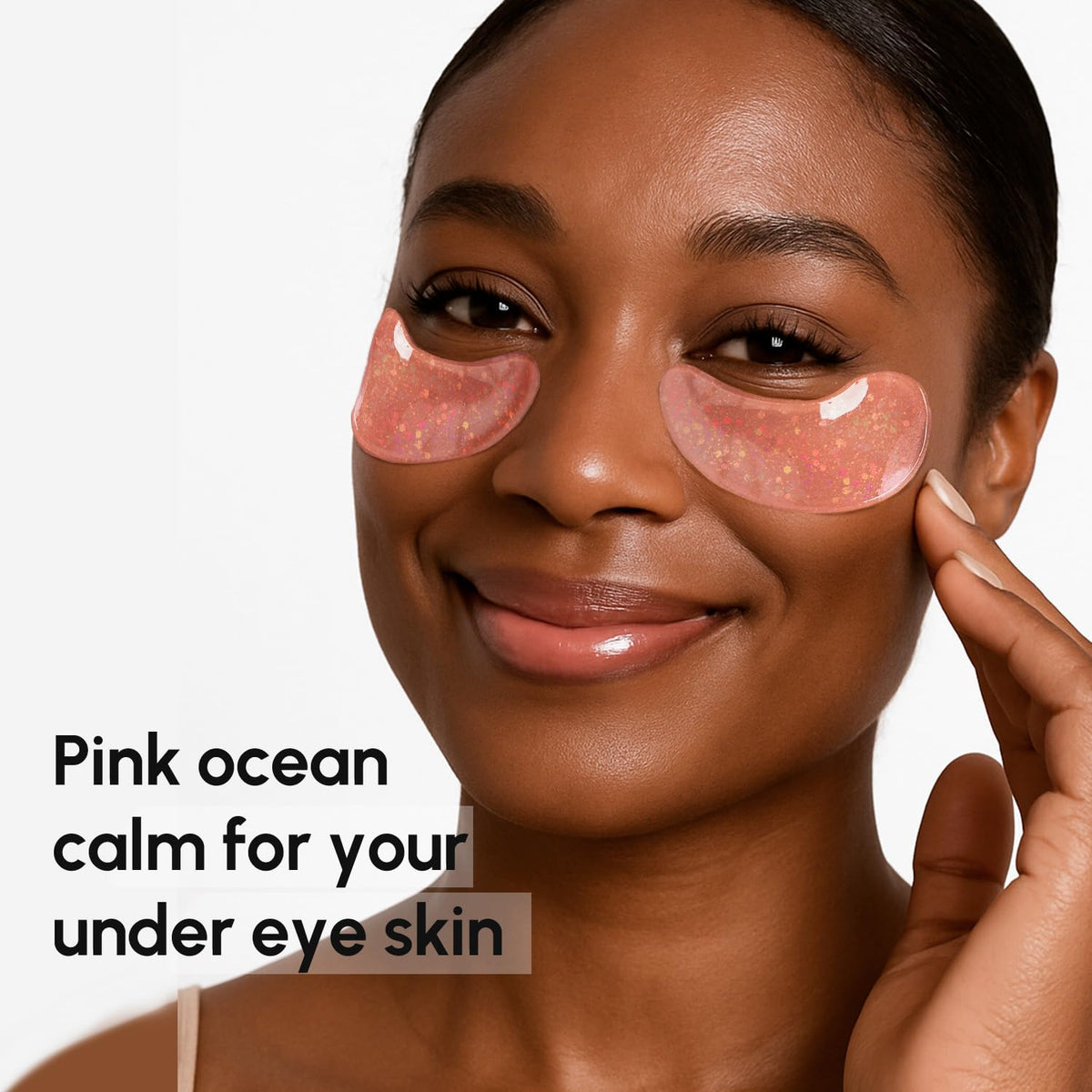 MAREE Pink Eye Gels - Marine Collagen Under Eye Patches with Rose Water for Dark Circles & Puffy Eyes