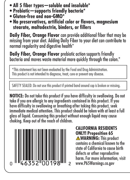Yerba Prima Daily Fiber Formula 16 oz (Pack of 2) - Premium Dietary Fiber Supplement, Non-GMO, Gluten Free, Made in The USA, Orange Flavor