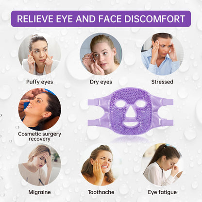 ZNÖCUETÖD Full Face Ice Mask – Gel Hot & Cold Compress for Post-Surgery Recovery, Dental Work, Facelift & Laser Treatment | Reduces Swelling & Migraines