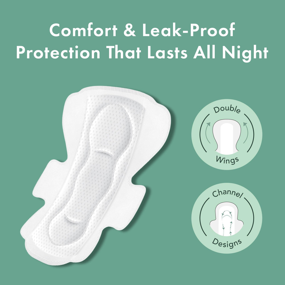 Rael Pads for Women, Organic Cotton Cover - Period Pads with Wings, Sanitary Napkins, Heavy