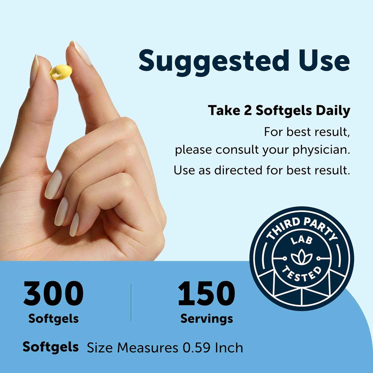 Micro Ingredients Extra Strength* Omega-3 Fish Oil Supplements 1,000mg Per Serving, 300 Softgels - Lemon Flavored - Burpless - EPA 180mg + DHA 120mg - Deep Sea Fish