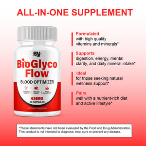 BioGlyco Flow Advanced Daily Multivitamin Health Support and All Natural Wellness Supplement Formula, BioGlyco Flow Premium Health and Wellness Support Formula Supplement (2 Pack - 120 Capsules) BLUE VIBEBuy Supplements Australia