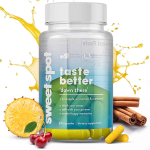 Pineapple Probiotics for Men - 625mg Sweet Spot Formula with Pineapple Extract, Cranberry & Cinnamon, Supports pH Balance & Freshens Taste, 60 Capsules, Made in the USA