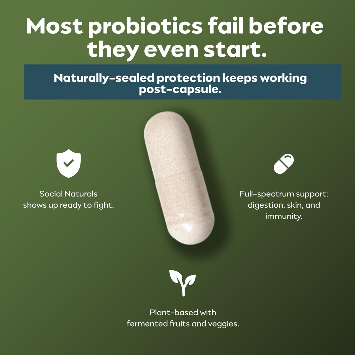 supplement products​Social Naturals Men’s Probiotic | 20 Billion CFU | Prebiotic + Postbiotic Blend | Gut, Colon & Immune Support | Vegan | Shelf-Stable | 30 Capsules - JerryCherryUSA