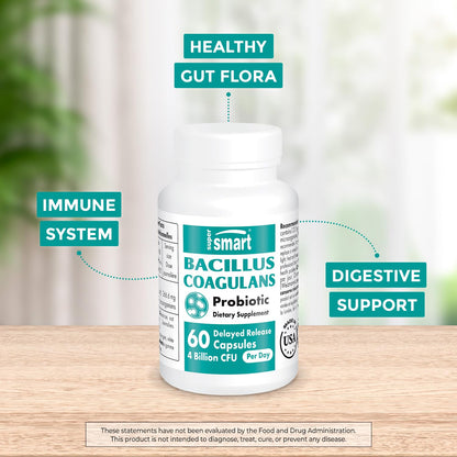 Supersmart - Bacillus Coagulans Probiotic 4 Billion CFU per Day (High Absorption)
