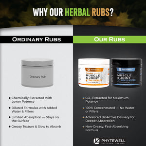 PHYTEWELL Muscle & Joint Rub Balm - Day & Night Pain Relief for Back, Knee, & Shoulder - Crafted with Arnica, Clove & Black Pepper to Support Recovery & Relaxation – Premium Non-Greasy Texture PHYTEWELLBuy Supplements Australia