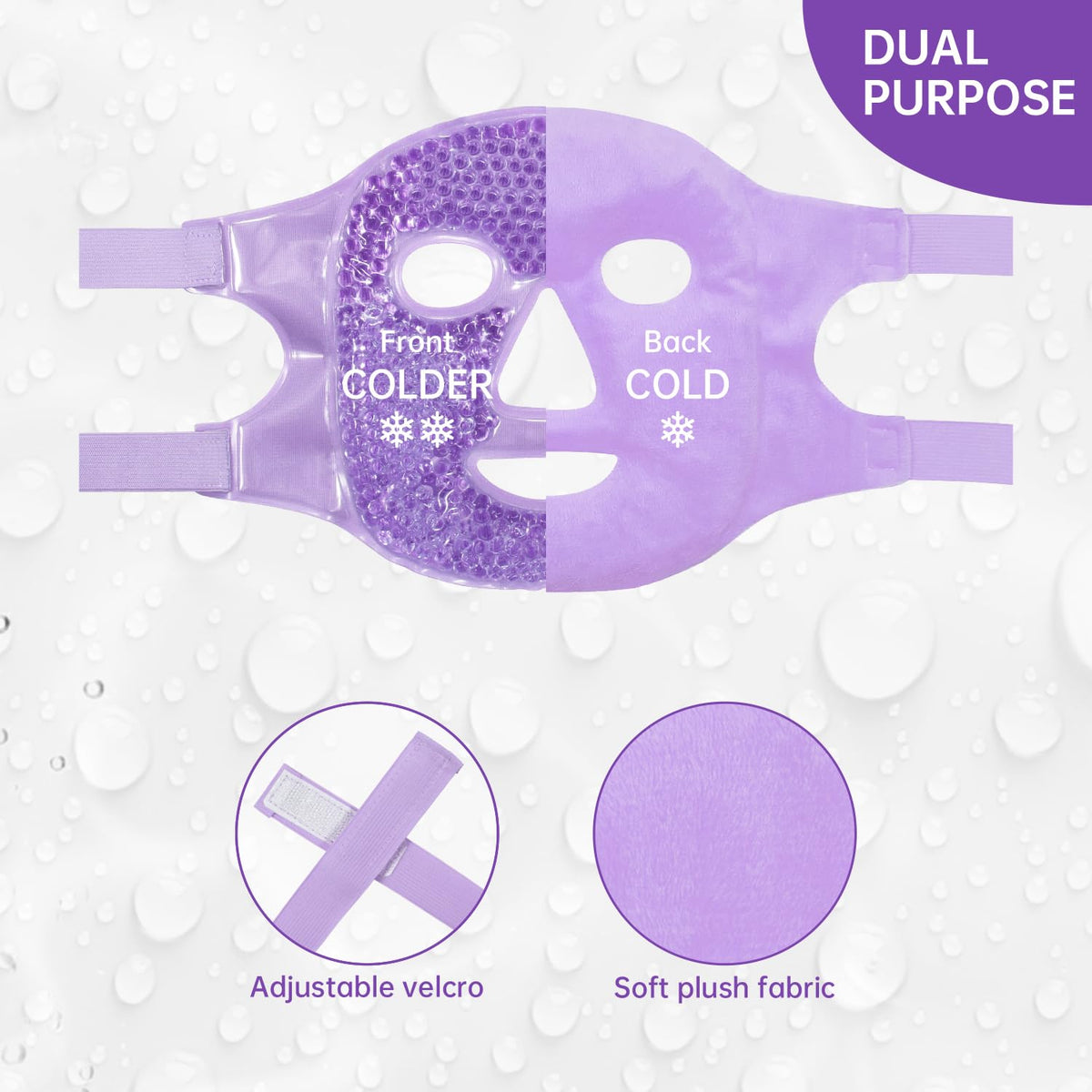ZNÖCUETÖD Full Face Ice Mask – Gel Hot & Cold Compress for Post-Surgery Recovery, Dental Work, Facelift & Laser Treatment | Reduces Swelling & Migraines