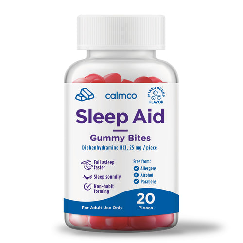 CalmCo Adult Sleep Aid Gummy Bites, Mixed Berry Flavor, 20 Count