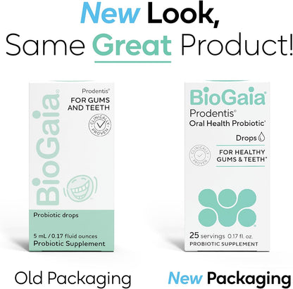 BioGaia Prodentis Oral Probiotic Drops for Teeth & Gums and Bad Breath - Dental Hygienist-Recommended - Promotes Healthy Gums & Improves Oral Health - Fights Bad Breath - Dental Probiotic 5mL